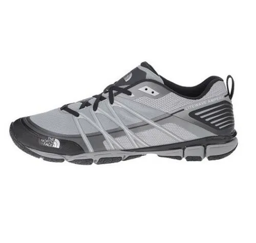 Mens The North Face LITEWAVE AMPERE Lightweight Gray Trail Running Shoes