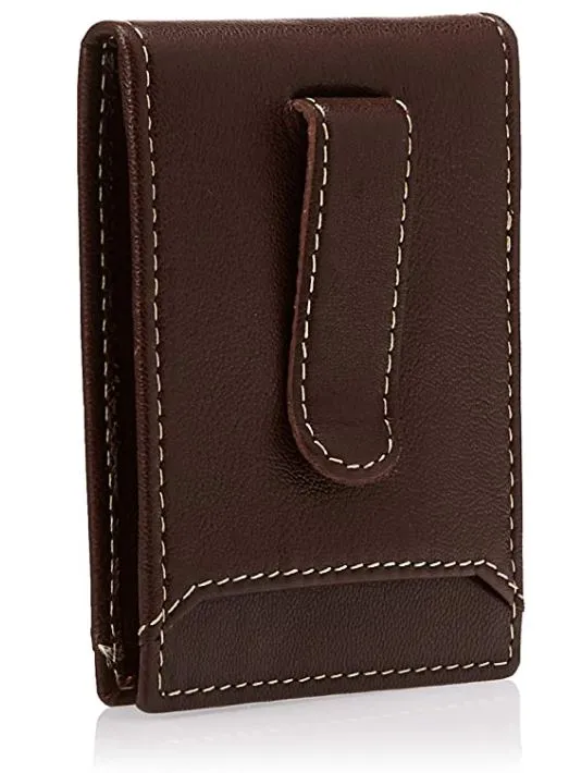 Timberland Genuine Leather Flip Clip Brown Wallet