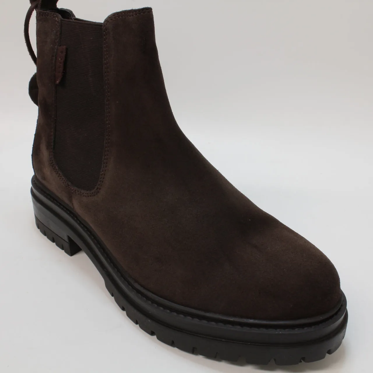 Womens Office Angelica Cleated Chelsea Boots Brown Suede Uk Size 7