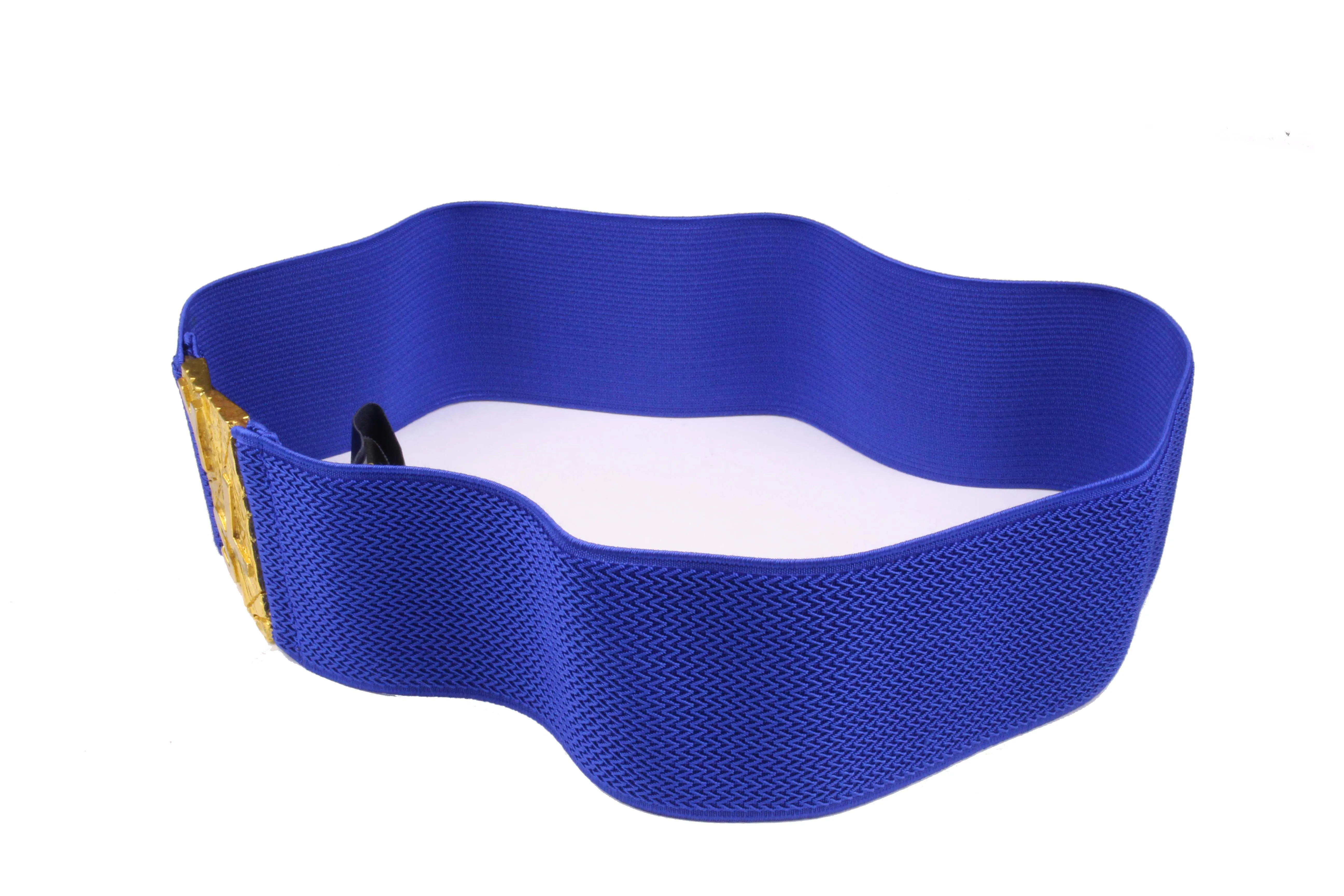 YVES SAINT LAURENT blue elastic logo belt