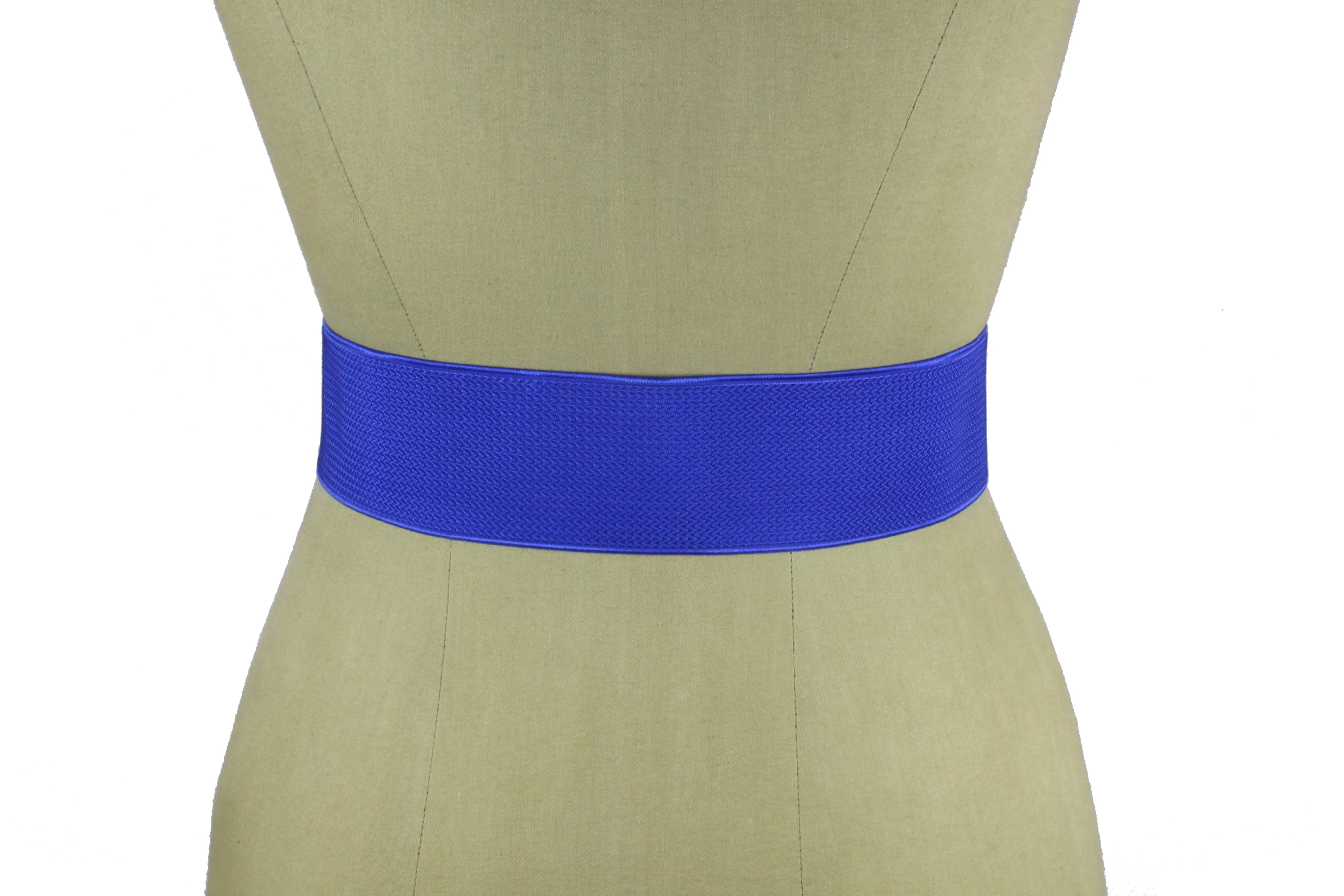 YVES SAINT LAURENT blue elastic logo belt