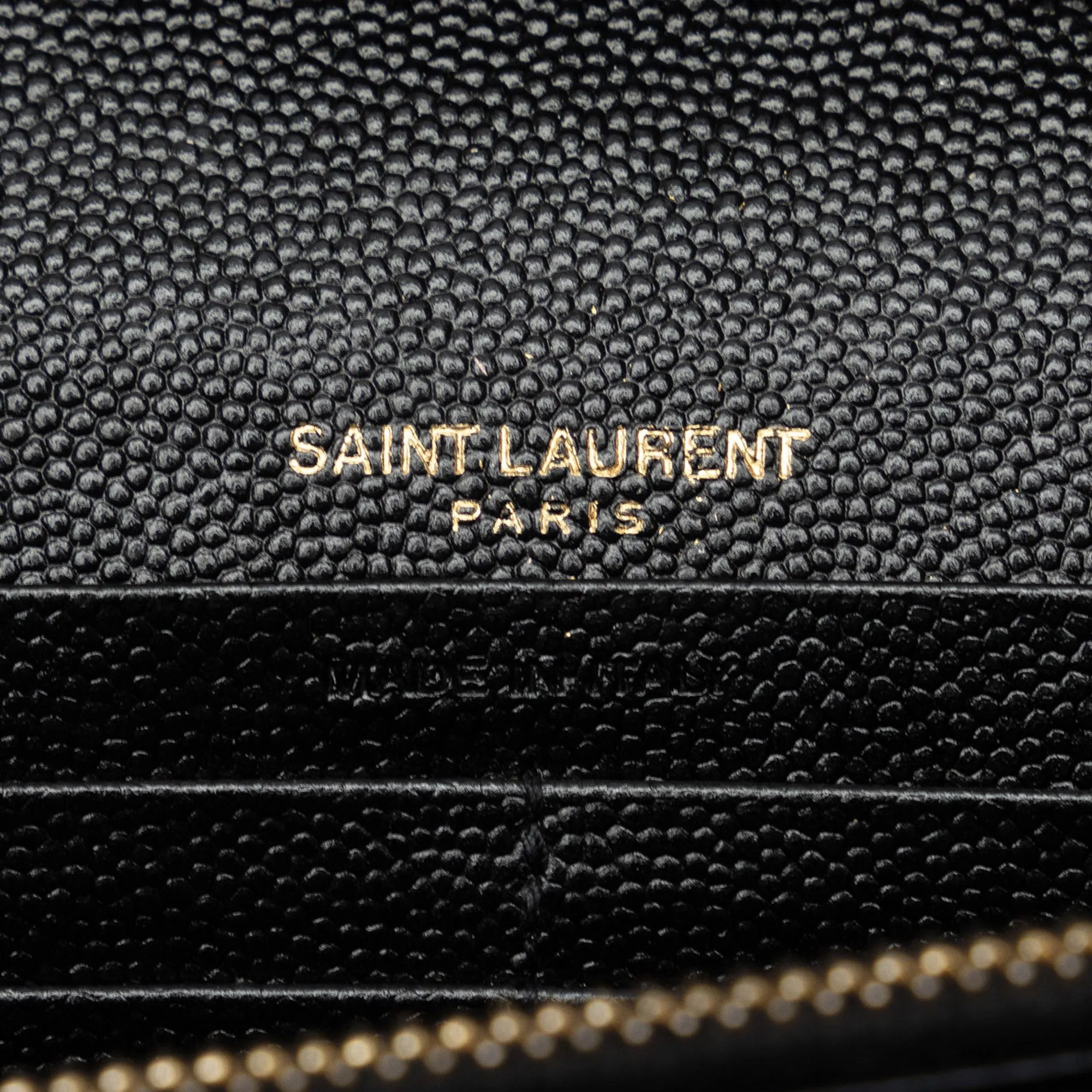 Yves Saint Laurent Envelope Wallet on Chain Black Leather