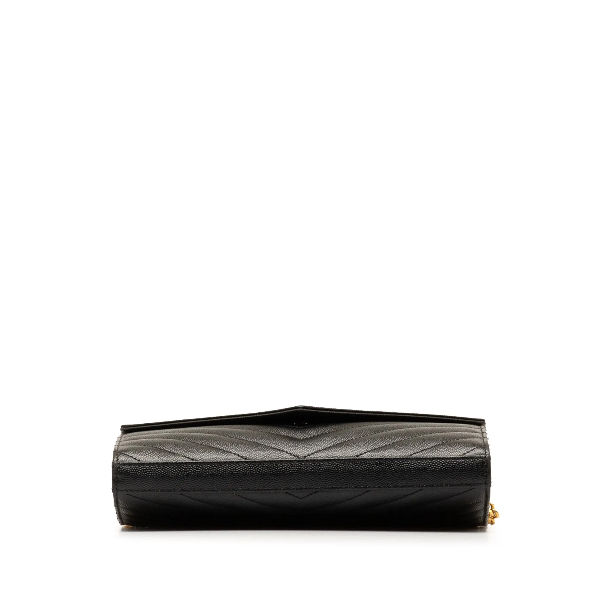 Yves Saint Laurent Envelope Wallet on Chain Black Leather