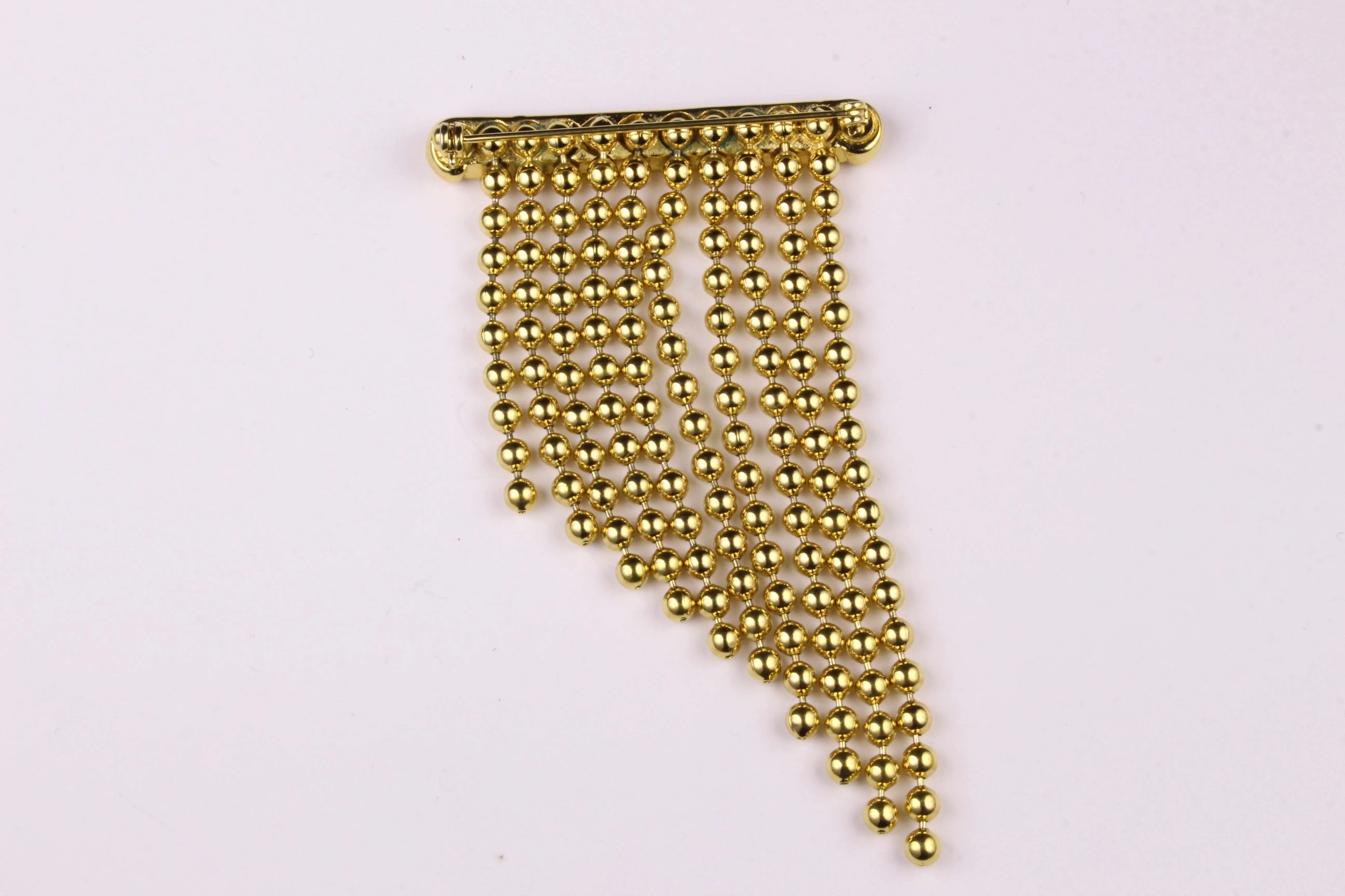 YVES SAINT LAURENT pearl fringe brooch