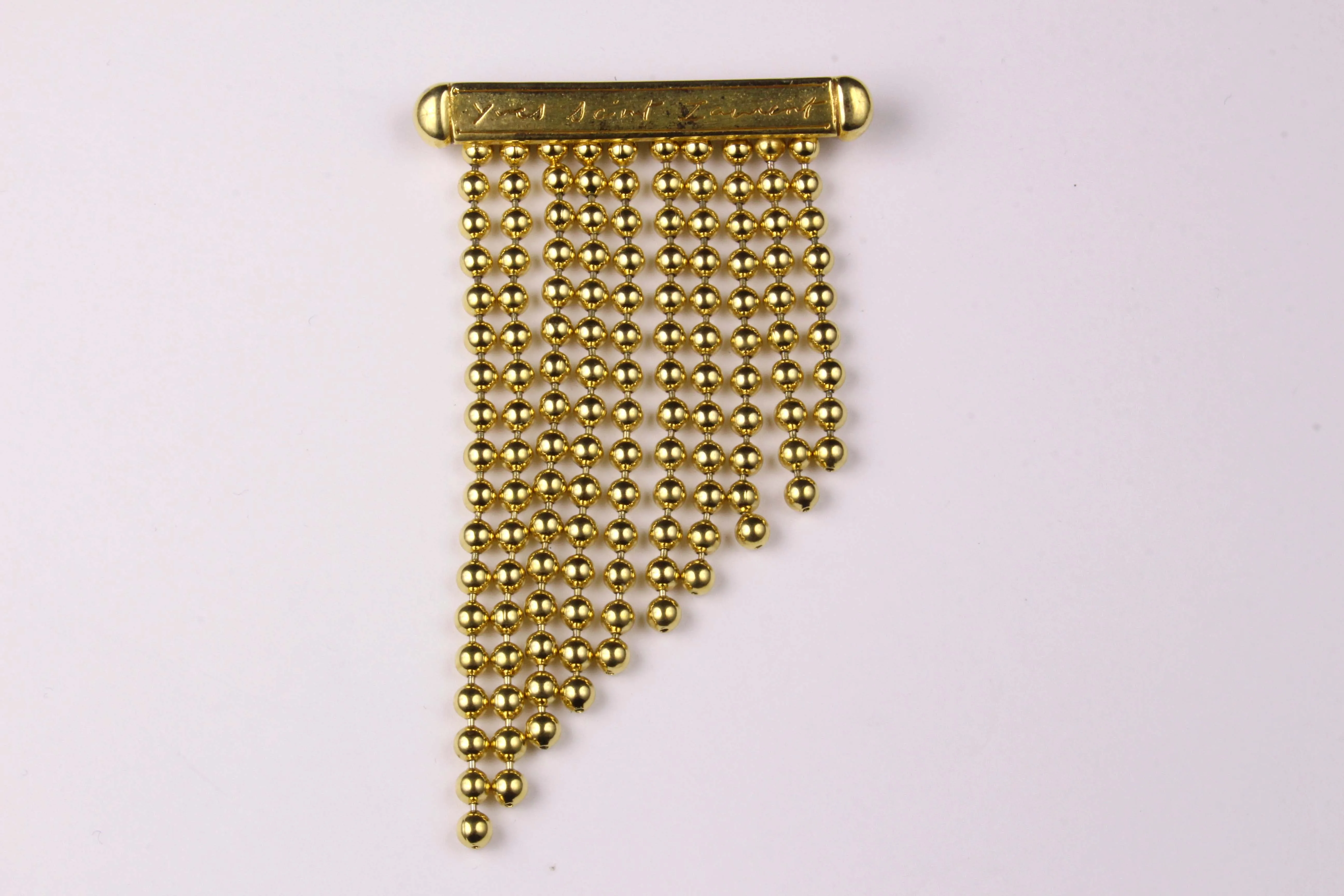 YVES SAINT LAURENT pearl fringe brooch