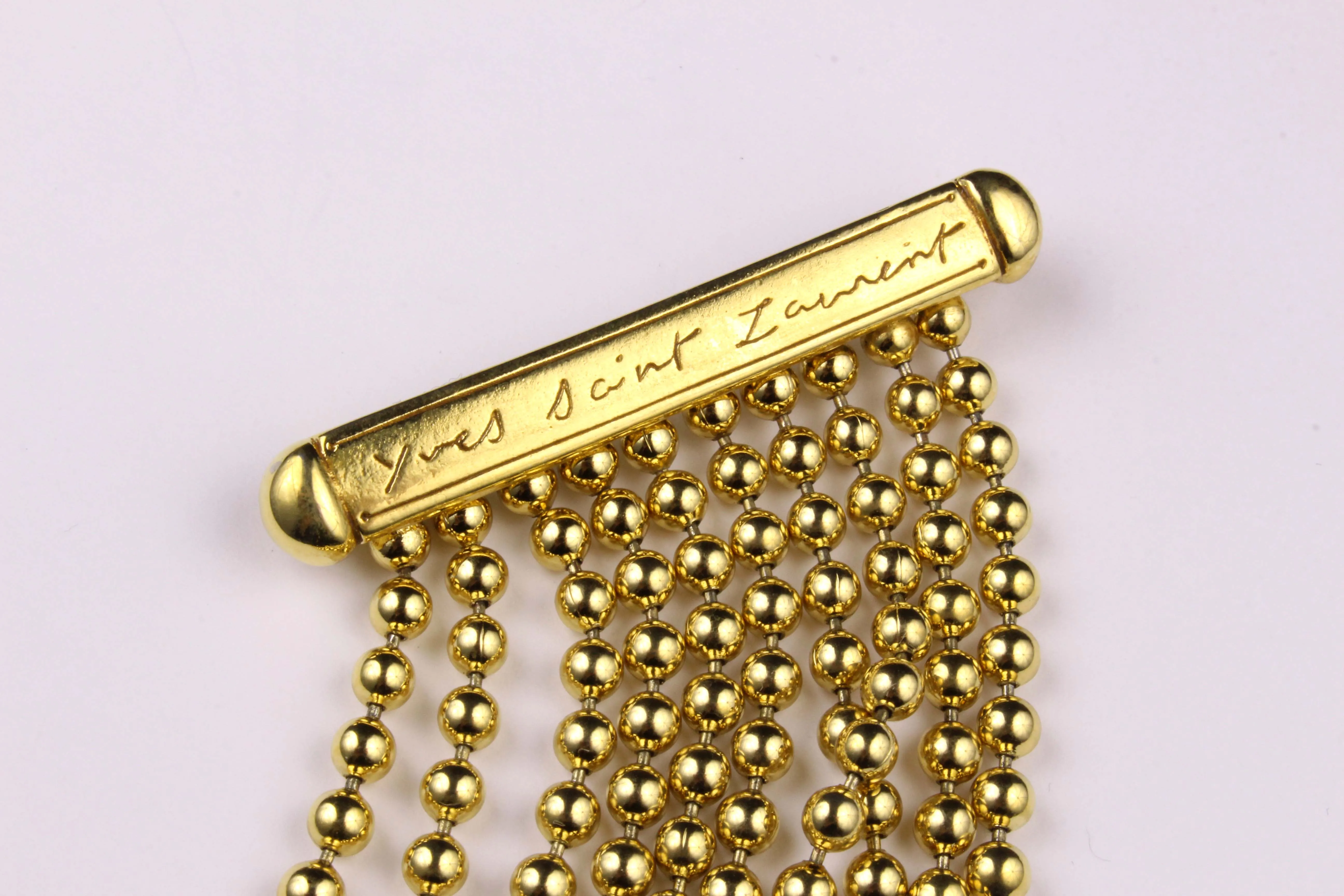 YVES SAINT LAURENT pearl fringe brooch